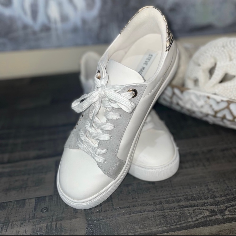 Steve Madden White Studded Sneakers Size 7.5